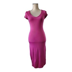 💕See‎ You Monday Fushia Tshirt Bodycon Midi Dress Size M New